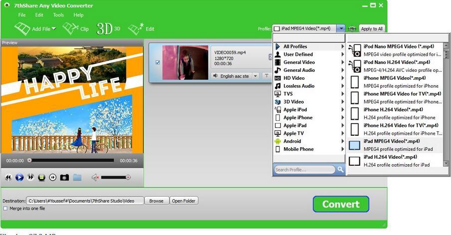 7thShare Any Video Converter(全能视频转换器) v5.8.8免费版