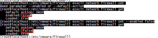 vmware esxi 开启和关闭防火墙