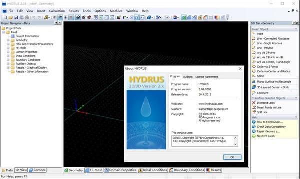 PC Progress HYDRUS 2D3D Pro(æ°´æµæº¶è´¨è¿ç§»æ¨¡æè½¯ä»¶)