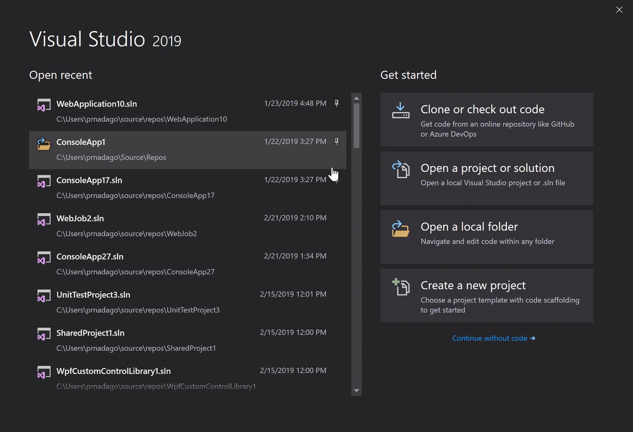 Visual Studio 2019