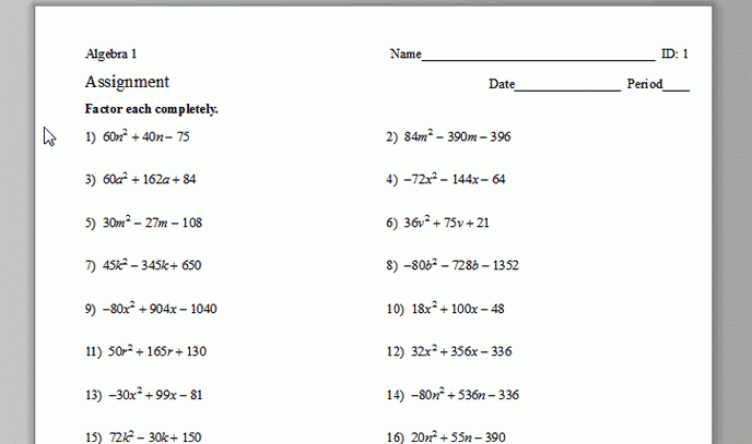 Infinite Algebra 1(代数测验生成评估软件)