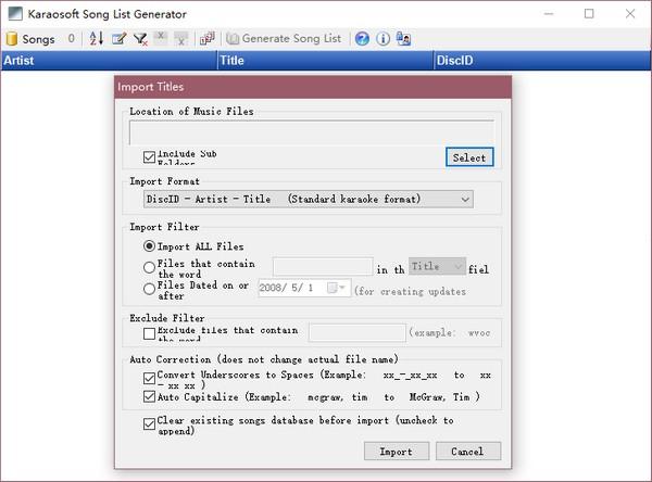 Karaosoft Song List Generator