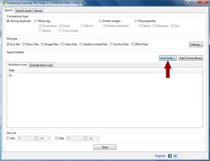 Orderprog Duplicate File Finder
