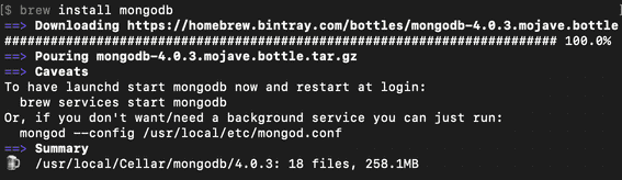Mac使用brew进行安装mongodb