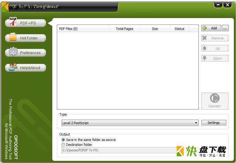 Opoosoft PDF To PS Converter下载