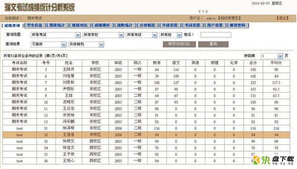 瑞文考试成绩统计分析系统