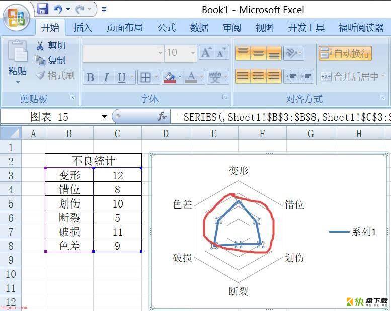 Excel插入雷达图