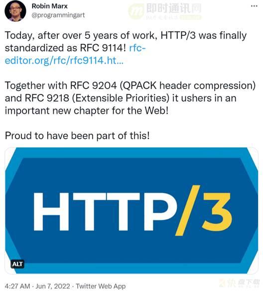 基于QUIC协议的HTTP/3正式发布！