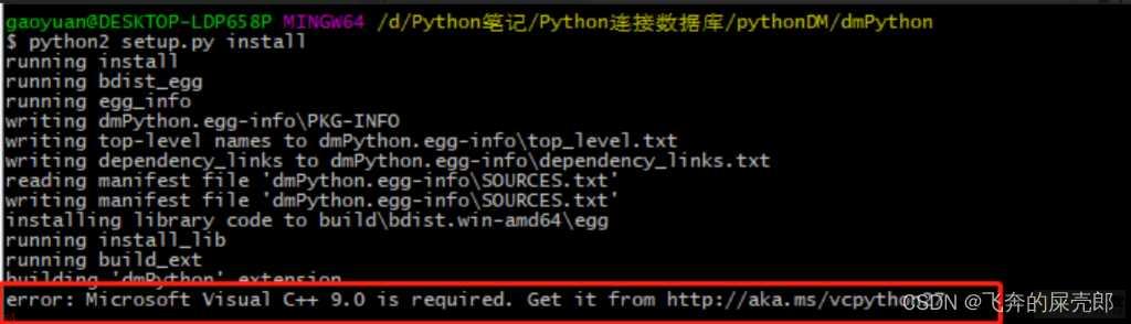 Window环境下不安装DM数据库，编译dmPython