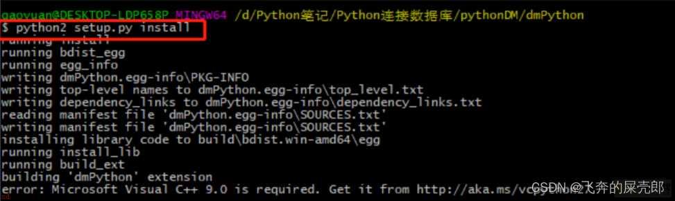 Window环境下不安装DM数据库，编译dmPython