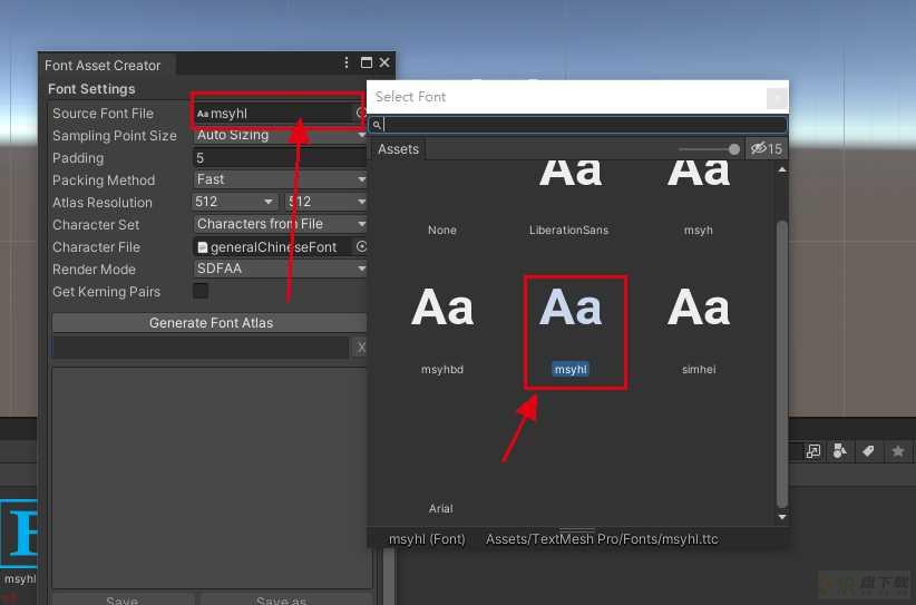 Unity使用TextMeshPro显示字体